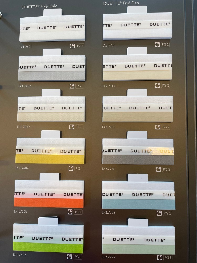 Musterauswahl Duette lichtdurchlässig